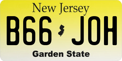 NJ license plate B66JOH