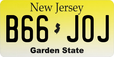 NJ license plate B66JOJ