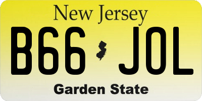 NJ license plate B66JOL