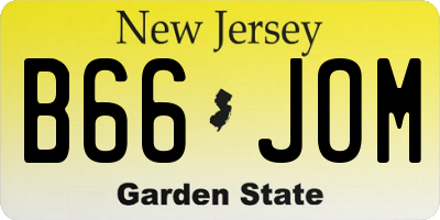 NJ license plate B66JOM