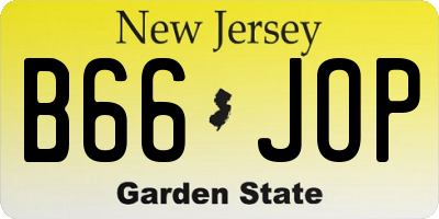 NJ license plate B66JOP