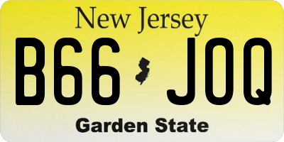 NJ license plate B66JOQ