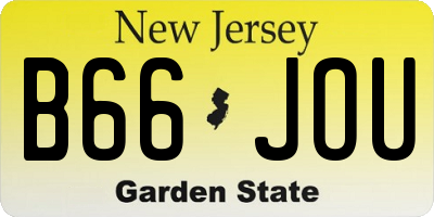 NJ license plate B66JOU