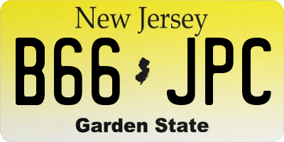 NJ license plate B66JPC