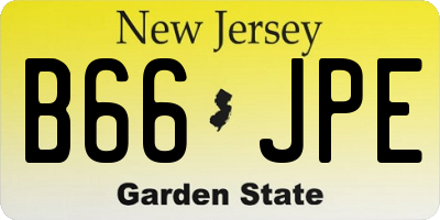 NJ license plate B66JPE