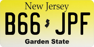 NJ license plate B66JPF