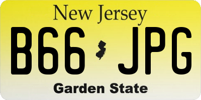 NJ license plate B66JPG
