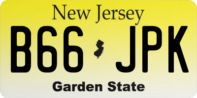 NJ license plate B66JPK