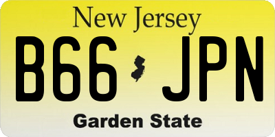 NJ license plate B66JPN