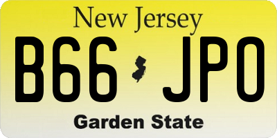 NJ license plate B66JPO