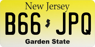 NJ license plate B66JPQ