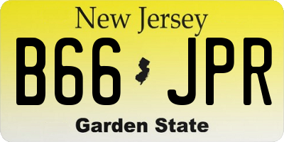 NJ license plate B66JPR