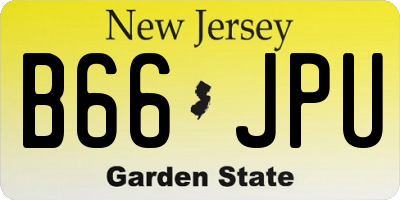 NJ license plate B66JPU