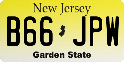 NJ license plate B66JPW