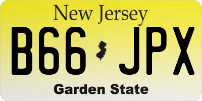 NJ license plate B66JPX