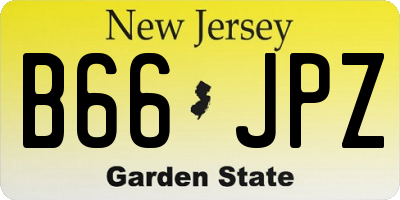 NJ license plate B66JPZ