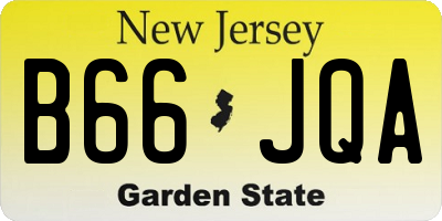 NJ license plate B66JQA