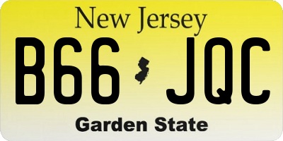 NJ license plate B66JQC
