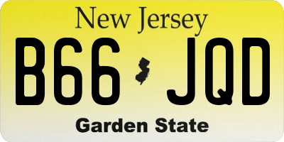 NJ license plate B66JQD