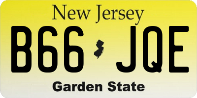 NJ license plate B66JQE