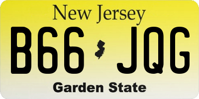 NJ license plate B66JQG