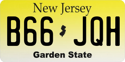 NJ license plate B66JQH