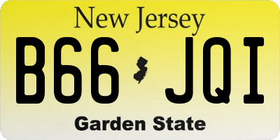 NJ license plate B66JQI