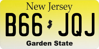 NJ license plate B66JQJ