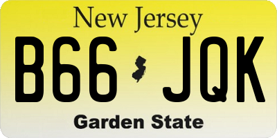 NJ license plate B66JQK