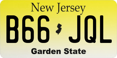 NJ license plate B66JQL