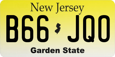 NJ license plate B66JQO