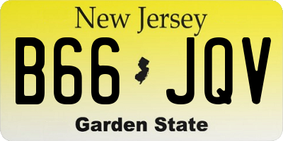 NJ license plate B66JQV