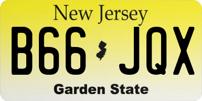 NJ license plate B66JQX