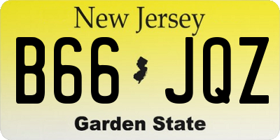NJ license plate B66JQZ