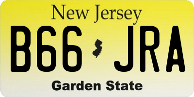 NJ license plate B66JRA