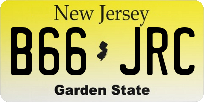 NJ license plate B66JRC