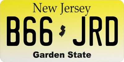 NJ license plate B66JRD