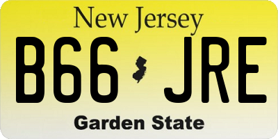 NJ license plate B66JRE