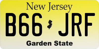 NJ license plate B66JRF