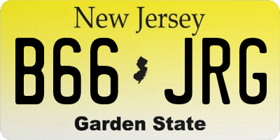 NJ license plate B66JRG