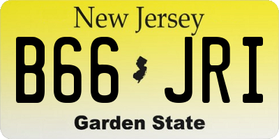 NJ license plate B66JRI