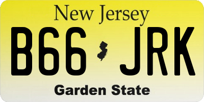 NJ license plate B66JRK