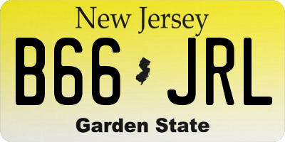 NJ license plate B66JRL