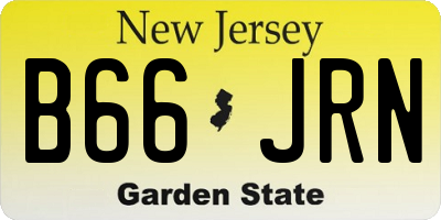 NJ license plate B66JRN
