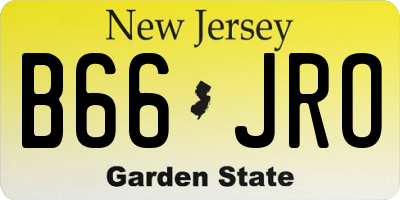 NJ license plate B66JRO