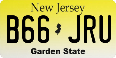 NJ license plate B66JRU