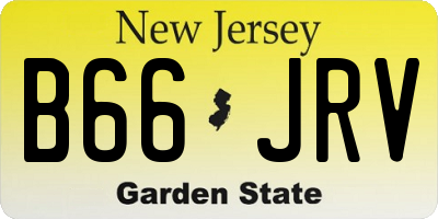 NJ license plate B66JRV
