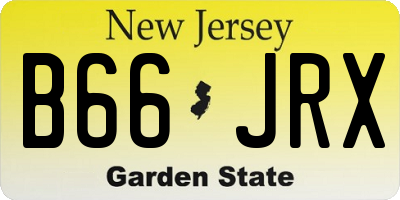 NJ license plate B66JRX