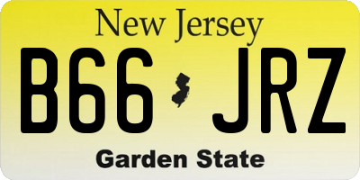 NJ license plate B66JRZ