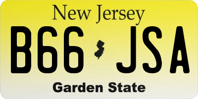 NJ license plate B66JSA